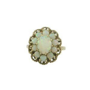 10k Vintage Floral Opal Ring